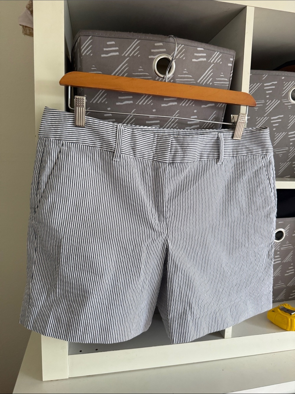 Ann Taylor Women's Striped Bermuda Shorts - Navy and White